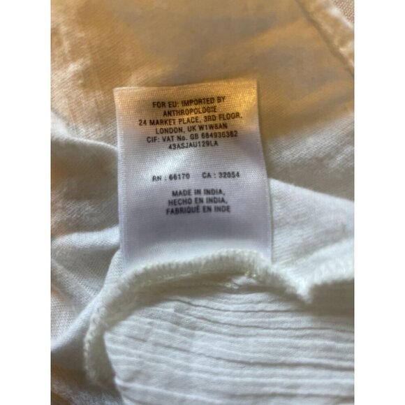 Anthropologie Meadow Rue Top XL Shirt Blouse White Embroidered Sleeveless NEW - Picture 12 of 14